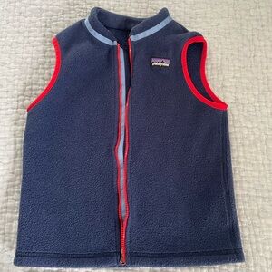 Patagonia Synchilla Navy Vest with Red Accents